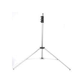 Adorama 7.5' Chrome Kit Light Stand with 1/4 Screw Thread, 3 Section with 2 Risers. folds to 27½