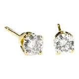 1/3 Carat Diamond Stud Earrings in 14K Yellow Gold