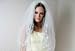 Ivory Bridal Veil with Detailed Edges For Wedding, Quinceañera, Party or Costume