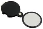 5X Compact Rotatable Magnifier/Magnifying Glass with Rubber Case(Black)