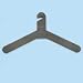 Molded High Impact Polystyrene Hangers with Slotted Hook, Charcoal Gray, 6/Pack (MGNM...