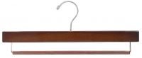Walnut & Chrome Pant Hanger w/ Non-Slip Bar [ Bundle of 25 ]