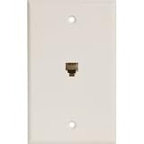 301204WH 4C UL Flush Modular Telephone Jack White