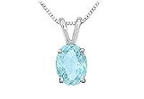 Aquamarine Solitaire Pendant : 14K White Gold - 1.00 CT TGW