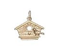Bird House, 14K Gold Charm