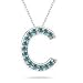 Initial Pendant - 0.30 Ct Blue Diamond \'C\' Initial Pendant