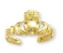14k Claddaugh Adjustable Toe Ring