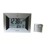 Taylor 1462 Wireless Indoor/Outdoor Thermometer, Clock, and Forecaster-Silver and Black
