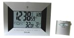 Taylor 1462 Wireless Indoor/Outdoor Thermometer, Clock, and Forecaster-Silver and Black