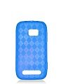 Nokia Lumia 710 Sabre CHECKER BLUE Cell Phone Candy Skin Case