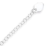 Sterling Silver Heart Charm Child's Bracelet - 6 Inch