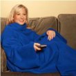 Snuggie Fleece Blanket w/ Sleeves -Includes Free Book Light (Royal Blue)