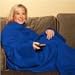 Snuggie Fleece Blanket w/ Sleeves -Includes free Book Light (Royal Blue)
