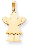 Girl With Angel Wings Charm, Yellow Gold