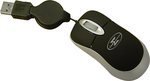 : USB Mini Optical Retractable Mouse 800dpi 3 Button Scroll Wired Mice ideal for PC or Laptop - BLACK