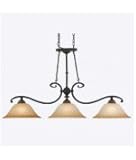 Quoizel GE351SE Geneva 3-Light Chandelier with Twisted Amber Scavo Glass, Stonehenge