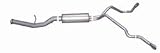 Dual Extreme Exhaust Kit Exits Behind Rear Tire At An Aggressive Angle Incl. Muffler/2.5 in. Pipes/3.5 in. Stainless Tips/Hangers/Clamps Aluminized