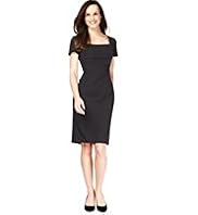 Square Neck Banded Waist Shift Dress