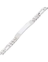 Sterling Silver Figaro ID Bracelet - 8 Inch