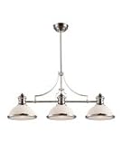 Landmark Lighting 66215-3 Chadwick 3 Light Island Light in Polished Nickel with White glass