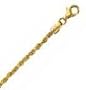 14k Yellow Gold D/C 10 Inch X 2.3 mm Rope Chain Anklet - JewelryWeb