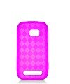 Nokia Lumia 710 Sabre CHECKER PINK Cell Phone Candy Skin Case
