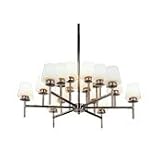 18 Light Chandelier Silver Plate Gl Shade by Robert Abbey S2067