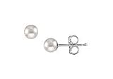 Akoya Cultured Pearl Stud Earrings : 14K White Gold â? 4 MM