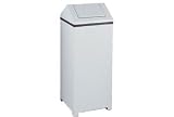 24 Gallon Square Steel Waste Receptacle - White