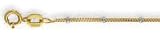 14k Two-Tone 1 mm Saturn Link Anklet - 10 Inch