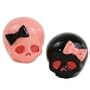 Pink & Black Skull Salt and Pepper Shaker Set, Goth or Halloween