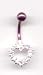 Pink Titanium Navel Bar with a Silver Romance in Rose stones