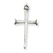 Sterling Silver Satin Nail Cross with 20 Inch Sterling Silver Chain