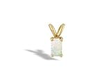14K Yellow Gold Genuine Emerald-cut Opal Pendant