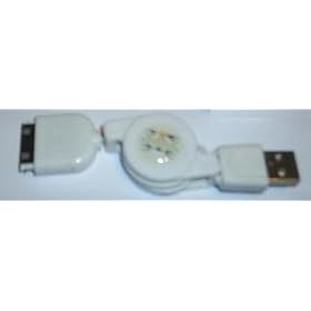 Ipod Nano Dock Connector to USB 2.0 Retractable Data Cable / I Pod HotSync...