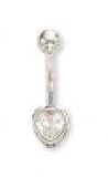 14k Heart CZ Drop Belly Ring - B0001ZVHMY