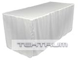 TEKTRUM 6 FT LONG FITTED TABLE DJ JACKET COVER FOR TRADE SHOW - WHITE COLOR
