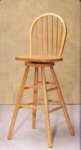 Swivel Wooden Bar Stool Pair Windsor Style