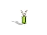 14K White Gold Genuine Emerald-cut Peridot Pendant