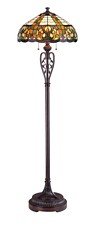 Lite Source C6667 Tryphena Floor Lamp, Antique Brown with Tiffany Shade