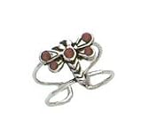 Toe Ring - Sterling Silver Antiqued Swarovski Crystal Butterfly Toe Ring
