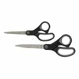 Straight Scissors, Rubber Handles, 7 Full, Black (SPR25225) Category: Scissors