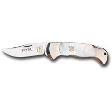 Boker 2005 DAMASCUS 440-C blade and beautiful mother-of-pearl handle classic folding knife