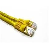 (5 PACK) 25 FT RJ45 CAT 5E MOLDED NETWORK CABLE - YELLOW - Lifetime Warranty