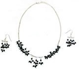 Fine Jewellery Earring & Necklace Sets Sterling Silver & Black Onyx Gemstones