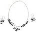 Gifts for Her Silver Black Onyx Necklace and Earrings Set (gnklcs278)