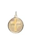 Cross on Disc, 14K Gold Charm