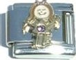 Clearly Charming June Pink Alexanderite Color Girl Child Baby Birthstone Italian Charm