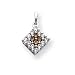 14k White Gold White and Champagne Diamond Pendant
