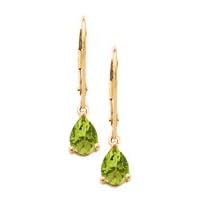 Pear Shaped Peridot Earrings in 14K Yellow Gold by Fred Meyer Jewelers